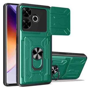 For Xiaomi Redmi 13 4G Global Sliding Camshield TPU+PC Phone Case with Card Slot(Dark Green)