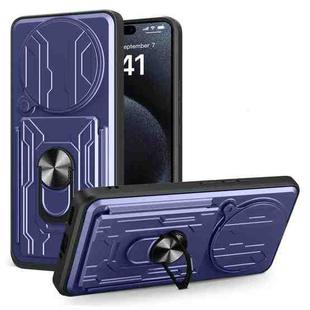For Redmi Note 14 Pro+ 5G Sliding Camshield TPU+PC Phone Case with Card Slot(Blue)