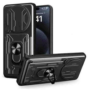 For Redmi Note 14 Pro+ 5G Sliding Camshield TPU+PC Phone Case with Card Slot(Black)