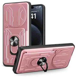 For Redmi Note 14 Pro+ 5G Sliding Camshield TPU+PC Phone Case with Card Slot(Rose Gold)