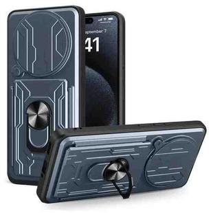 For Redmi Note 14 Pro+ 5G Sliding Camshield TPU+PC Phone Case with Card Slot(Grey)