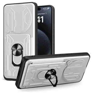 For Redmi Note 14 Pro+ 5G Sliding Camshield TPU+PC Phone Case with Card Slot(White)