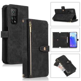 For Xiaomi Mi 10T Dream 9-Card Wallet Zipper Bag Leather Phone Case(Black)