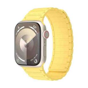 For Apple Watch Series 7 41mm Magnetic Loop Silicone Watch Band(Yellow)