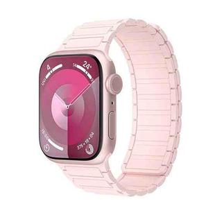 For Apple Watch SE 44mm Magnetic Loop Silicone Watch Band(Pink)