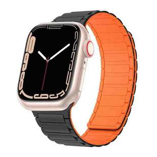 For Apple Watch 6 40mm Magnetic Loop Silicone Watch Band(Black Orange)