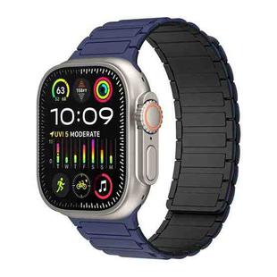 For Apple Watch Ultra 2 49mm Magnetic Loop Silicone Watch Band(Dark Blue Black)