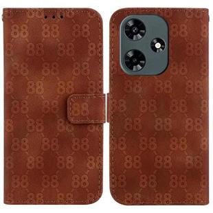 For Infinix Hot 30 Double 8-shaped Embossed Leather Phone Case(Brown)