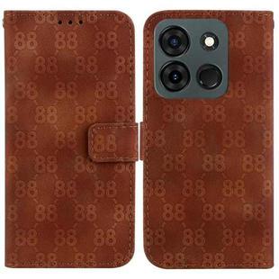For Infinix Smart 7 India / Smart 7 Plus Double 8-shaped Embossed Leather Phone Case(Brown)