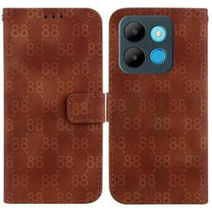 For Infinix Smart 7 African / X6515 Double 8-shaped Embossed Leather Phone Case(Brown)