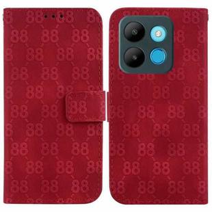 For Infinix Smart 7 African / X6515 Double 8-shaped Embossed Leather Phone Case(Red)