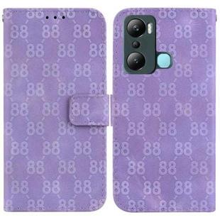 For Infinix Hot 20i Double 8-shaped Embossed Leather Phone Case(Purple)