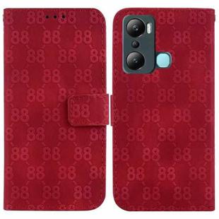 For Infinix Hot 20i Double 8-shaped Embossed Leather Phone Case(Red)