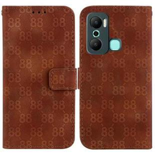 For Infinix Hot 20 Play Double 8-shaped Embossed Leather Phone Case(Brown)
