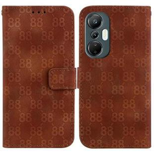 For Infinix Hot 20S Double 8-shaped Embossed Leather Phone Case(Brown)