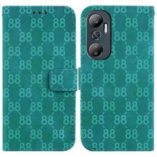For Infinix Hot 20 Double 8-shaped Embossed Leather Phone Case(Green)