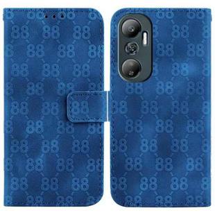 For Infinix Hot 20 Double 8-shaped Embossed Leather Phone Case(Blue)