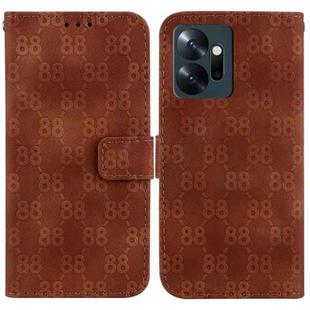 For Infinix Zero 20 / X6821 Double 8-shaped Embossed Leather Phone Case(Brown)