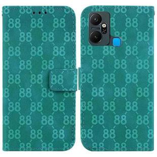 For Infinix Smart 6 Plus Double 8-shaped Embossed Leather Phone Case(Green)