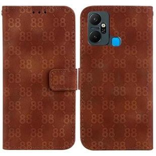 For Infinix Smart 6 Plus Double 8-shaped Embossed Leather Phone Case(Brown)