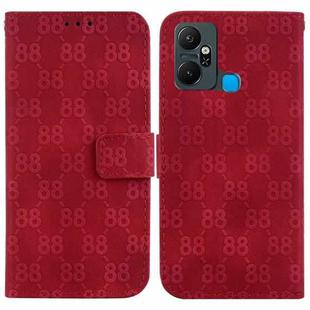For Infinix Smart 6 Plus Double 8-shaped Embossed Leather Phone Case(Red)