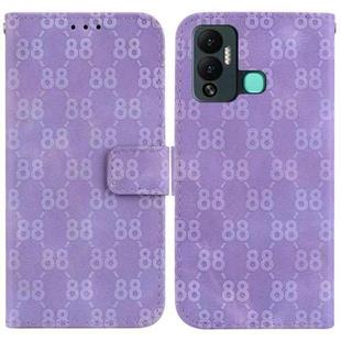 For Infinix Hot 12 Play Double 8-shaped Embossed Leather Phone Case(Purple)