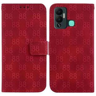 For Infinix Hot 12 Play Double 8-shaped Embossed Leather Phone Case(Red)