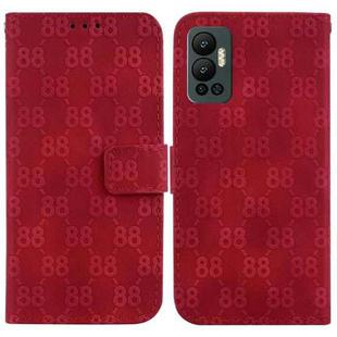 For Infinix Hot 12 Double 8-shaped Embossed Leather Phone Case(Red)