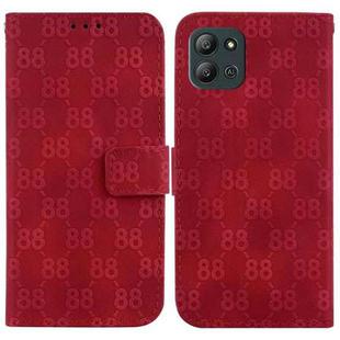 For Infinix Hot 11 2022 Double 8-shaped Embossed Leather Phone Case(Red)