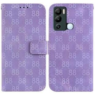 For Infinix Hot 12i Double 8-shaped Embossed Leather Phone Case(Purple)