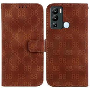 For Infinix Hot 12i Double 8-shaped Embossed Leather Phone Case(Brown)