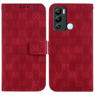 For Infinix Hot 12i Double 8-shaped Embossed Leather Phone Case(Red)