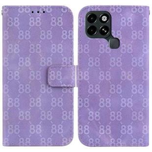 For Infinix Smart 6 Double 8-shaped Embossed Leather Phone Case(Purple)