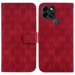 For Infinix Smart 6 Double 8-shaped Embossed Leather Phone Case(Red)