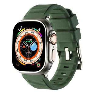 For Apple Watch Ultra 49mm Double Ring Silicone Watch Band(Army Green)