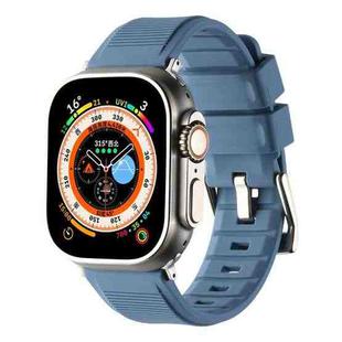 For Apple Watch Ultra 49mm Double Ring Silicone Watch Band(Light Blue)