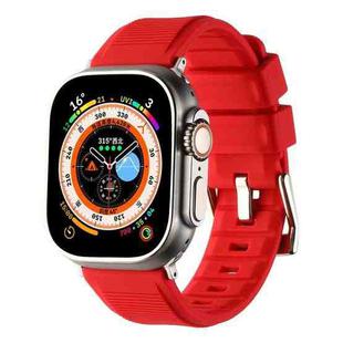 For Apple Watch Ultra 49mm Double Ring Silicone Watch Band(Red)
