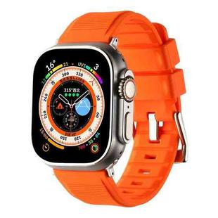 For Apple Watch 8 41mm Double Ring Silicone Watch Band(Orange)