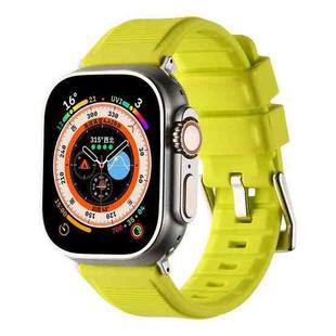For Apple Watch 8 41mm Double Ring Silicone Watch Band(Fluorescent Green)