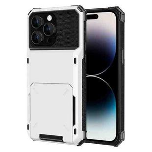 For iPhone 15 Pro Max Scratch-Resistant Shockproof Heavy Duty Rugged Armor Phone Case(White)