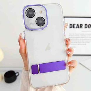 For iPhone 14 Plus Linear Shape Holder Phone Case(Purple)