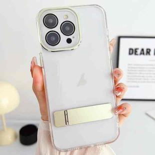 For iPhone 14 Pro Linear Shape Holder Phone Case(Gold)