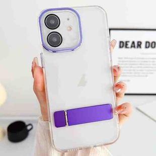 For iPhone 12 Linear Shape Holder Phone Case(Purple)