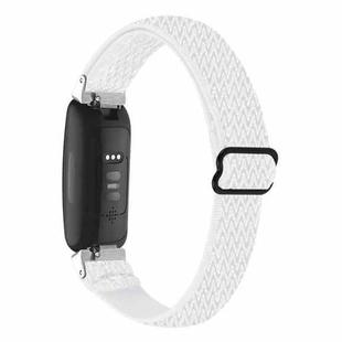 For Fitbit Inspire 3 Buckle Wave Braided Nylon Watch Band(White)