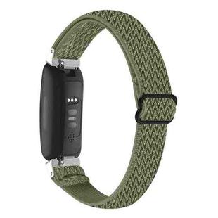 For Fitbit Inspire 3 Buckle Wave Braided Nylon Watch Band(Army Green)