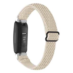 For Fitbit Inspire 3 Buckle Wave Braided Nylon Watch Band(Apricot Color)