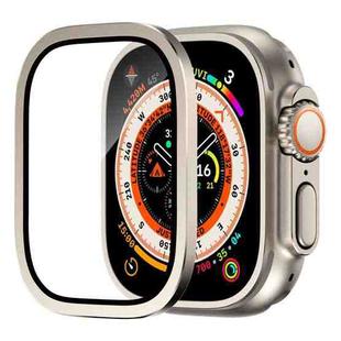 For Apple Watch Ultra 49mm Aluminum Alloy Frame Integrated Tempered Film(Original Color)