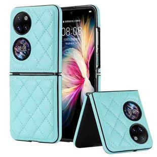 For Huawei P50 Pocket Rhombic Microfiber Folding Phone Case(Blue)