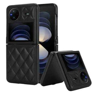 For vivo X Flip Rhombic Microfiber Folding Phone Case(Black)