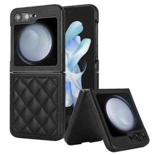 For Samsung Galaxy Z Flip5 Rhombic Microfiber Folding Phone Case(Black)